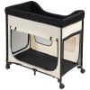 VEVOR Elevated Lounge Pet Bed, Foldable Bunk Dog Bed with 600D Oxford Cloth and Dutch Velvet, Portable Raised Cot with Wheels, Side Storage Bags